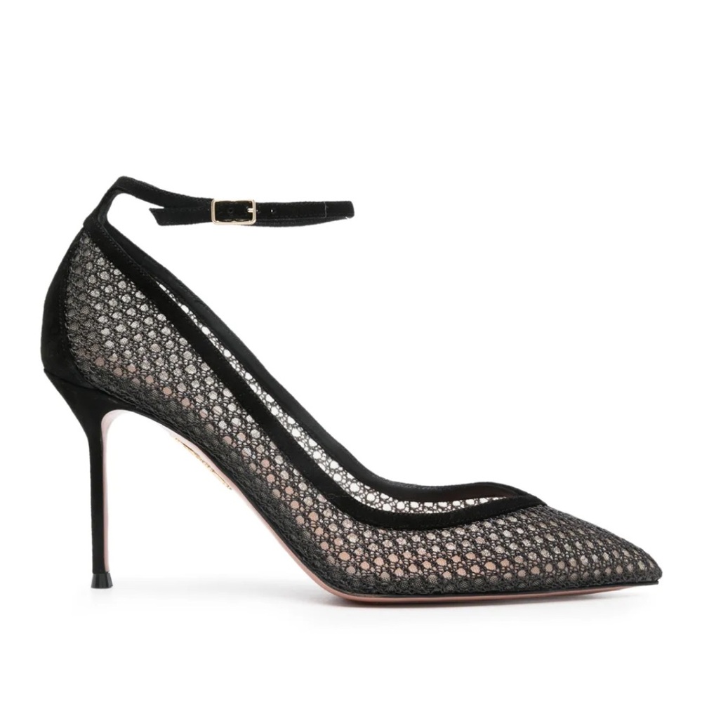 Aquazzura Asha 85 Black Mesh Heels Women’s EU 40 NWT Made in Italy